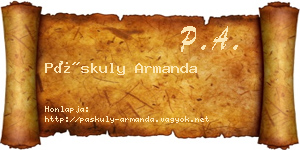 Páskuly Armanda névjegykártya